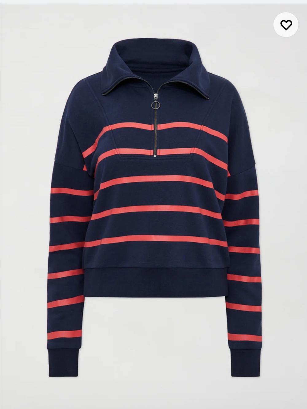 CARBON 38 BRETON STRIPE FRENCH TERRY 1/2 ZIP‎